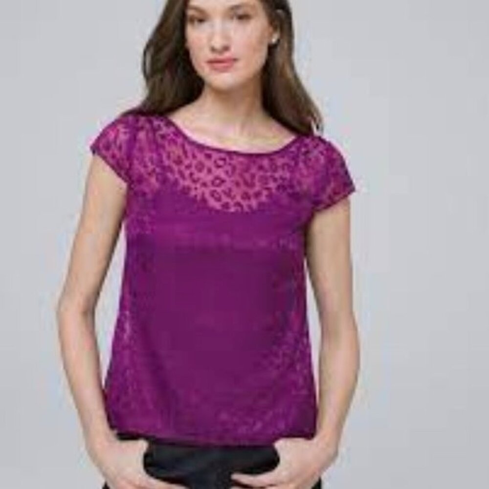 3 for $20 - NWT, WHITE HOUSE BLACK MARKET Leopard-Burnout Tee + Cami Tops - XS